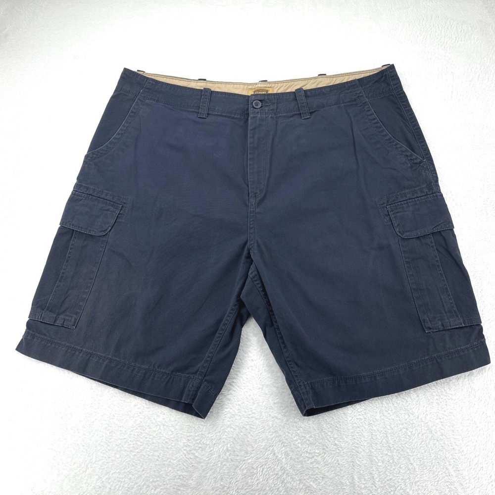 The Foundry Supply Co Mens Navy Blue Cotton Cargo Shorts Size 44 Utility Pocket